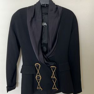 ALMA 🔥 Couture Italian Wool and Silk Double Breasted Vintage Blazer Sz 40
